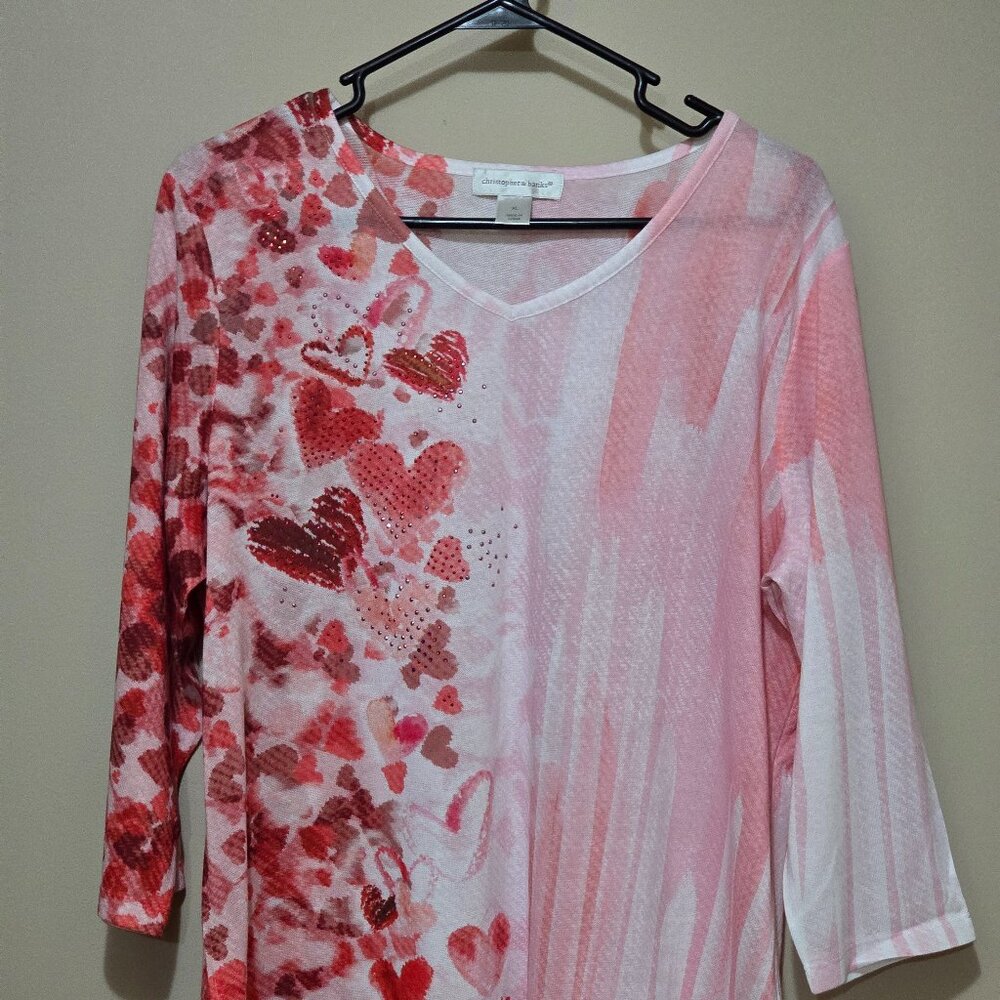 Christopher & Banks Valentine tunic NWOT Size XL